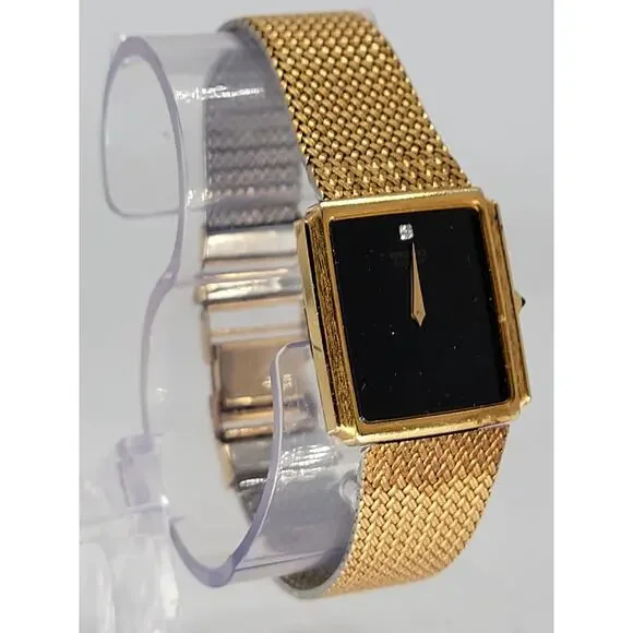 Pre-Owned Women's Seiko Gold-Tone Watch with Black Dial and Mesh Band - Picture 2 of 9